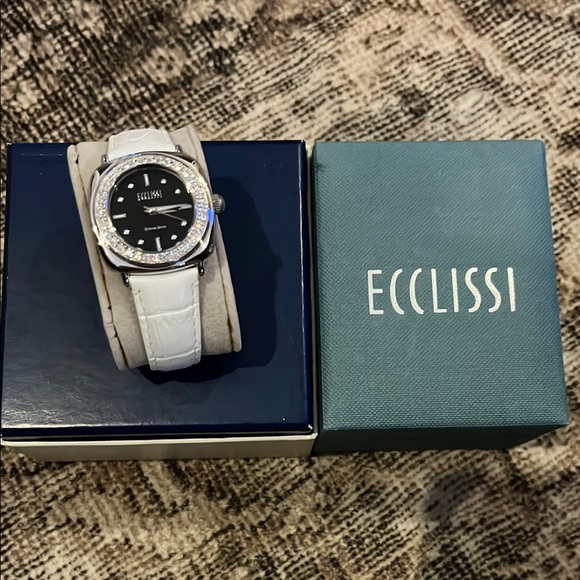 Ecclissi Diamond Accent Watch with White Strap - Picture 3 of 3